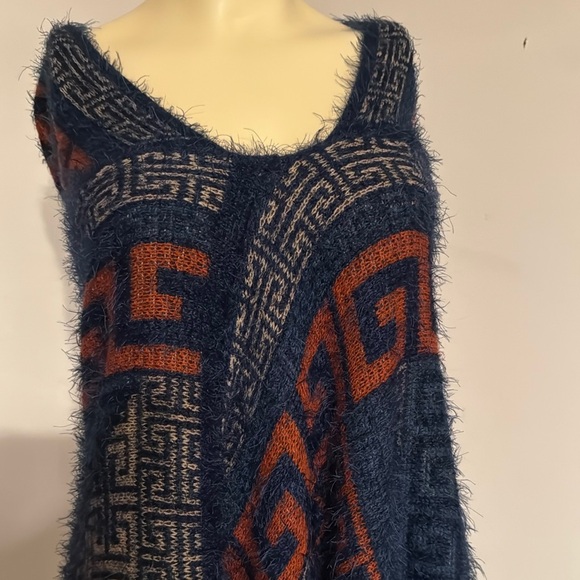 Geometric Patterned Poncho - Picture 2 of 5